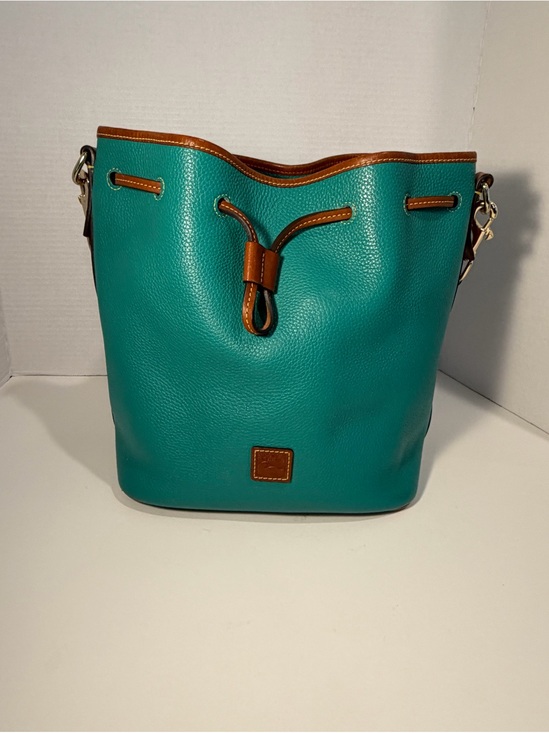 Dooney & Bourke Handbags - Dooney & Bourke Pebble Grain Leather Tasha Drawstring Shoulder Bag - Teal